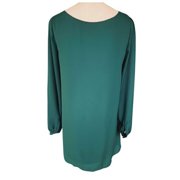 Lulus Womens Green Shift Dress Medium Long Sleeve Above Knee Lined - Picture 3 of 6
